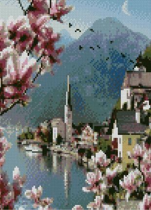 Алмазна картина "сакура на світанку", 30x40 см, hx062