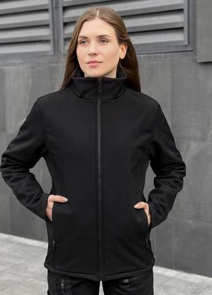 Куртка женская softshell на флисе весенняя осенняя shadow черная ветровка демисезонная софтшелл4 фото