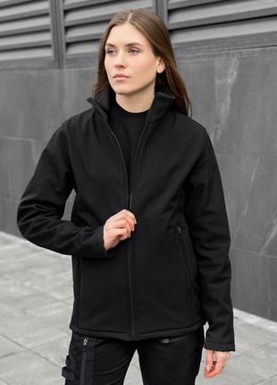 Куртка женская softshell на флисе весенняя осенняя shadow черная ветровка демисезонная софтшелл3 фото