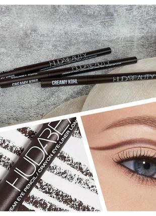 Оригінал стійкий автоматичный олівець для очей лайнер huda beauty cream kohl eye pencil відтінок very brown