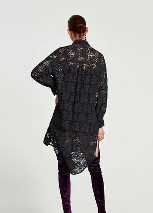 Zara туніка сукня сорочка гіпюрова4 фото