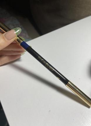 Олівець для очей сині yvessaintlayrent, ysl, олівець з спонжиком1 фото