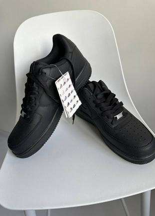 Новые кроссовки nike air force 1 black черные классические найк аэр форс кросс 42, 43, 44