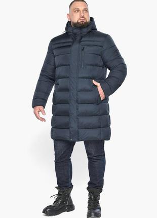 Куртка городская мужская тёмно-синяя большого размера модель 518647 фото