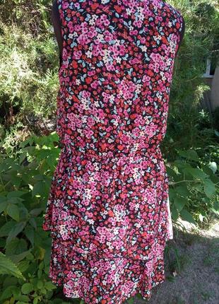 Сукня квітковий принт романтичне елегантне волани рюші шифонова летить ретро стиль6 фото