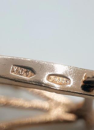 Серьги серебро позолоченное 925° 5,20г. жемчуг маркиз (152026)6 фото