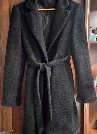 Молодежное шерстяное пальто на запах2 фото