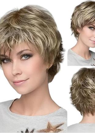 Парик короткий темный блонд, термоволокно hairjoy vc a2 /1103а