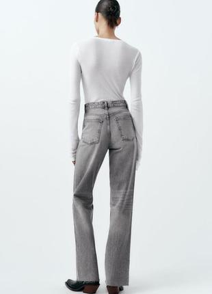 Trf high-rise wide-leg jeans4 фото