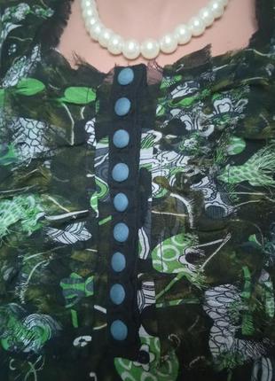 Роскошная шифоновая блузка с вышивкой матрешки бохо6 фото