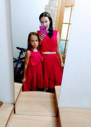 Сукня сарафан дитячий з рюшами фемелі цибуля