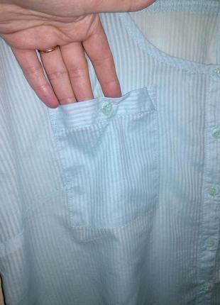 Стильная,тоненький хлопок,блузка с карманами,поясом и "погончиками",большого размера2 фото