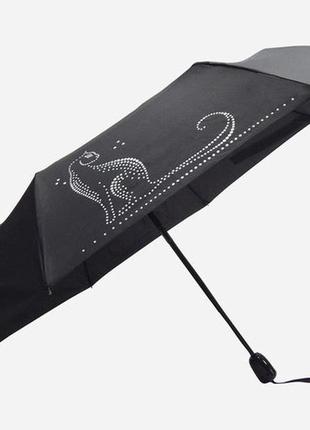 Женский черный зонт doppler кот( полный автомат ) арт. 746165 рs