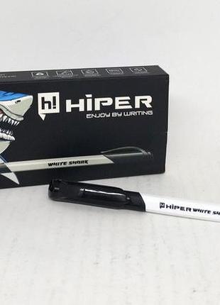 Ручка гелева hiper white shark, 0,6мм, чорна, 10шт/упак., hg-811чорн