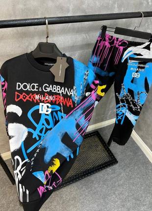 Мужской костюм dolce gabbana. спортивный костюм дольче габбана мужской