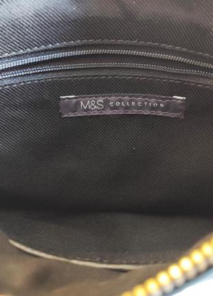 Сумка кожаная черная кросс боди m&s marks&spencer10 фото