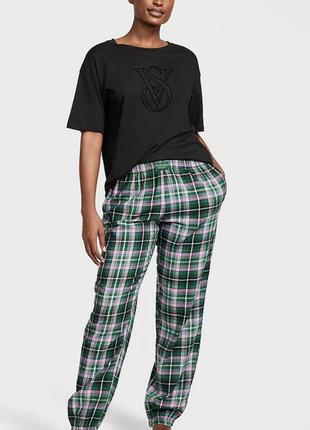 Пижама victoria's secret cotton & flannel пижама виктория сикрет s