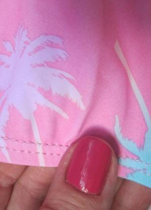 Суперовый сдельный слитный купальник розовый принт пальмы atmosphere6 фото