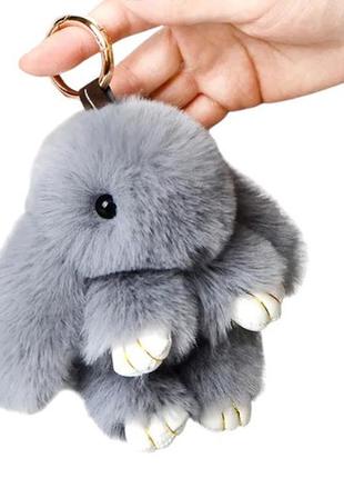 Брелок кролик fluffy rabbit серый 15cm