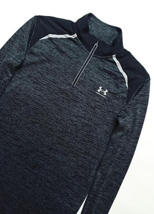 Кофта лонгслів спортивний чорно-сірий чоловічий under armour. розмір — м4 фото