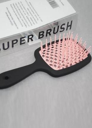 Щітка гребінь масажна для волосся чорна матова cecilia superb hair brush2 фото