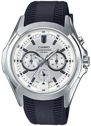 Мужские часы casio mtp-e204-7avdf, чреные с серебристым