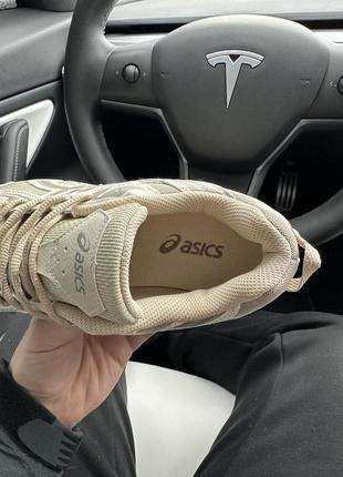 Кросівки жіночі / чоловічі бежеві / коричневі з шкіри asics gel-venture 6 beige brown4 фото