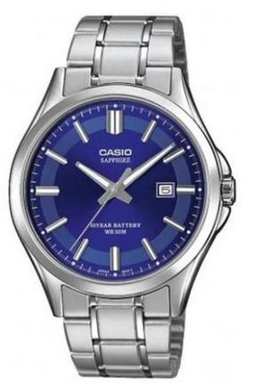 Чоловічий годинник casio mts-100d-2avdf, сріблястий із синім