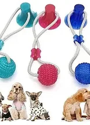 Іграшка для хатніх тварин із присоском, іграшка для тварин dog toy rope pull1 фото