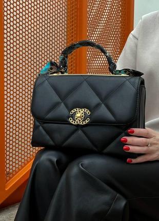 Стильная сумочка-chanel classic black gold7 фото