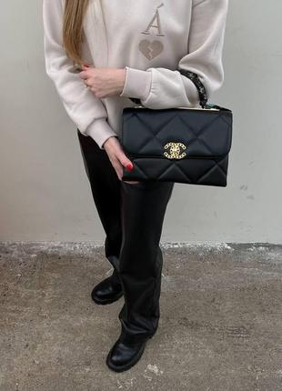 Стильная сумочка-chanel classic black gold6 фото