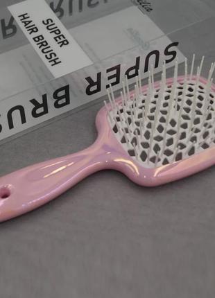Щітка гребінь масажна для волосся ліловий перламутр cecilia superb hair brush2 фото