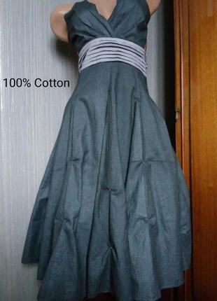 Комбинированное миди платье сарафан miso, винтаж