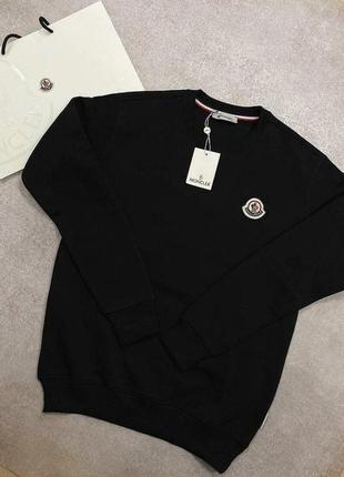 Чоловічій світшот moncler.колір чорний.трьохнитка на флісі розмири s-xxl