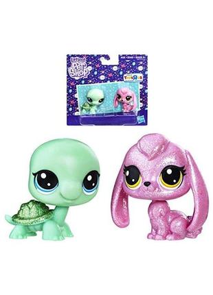 Игровой набор hasbro littlest pet shop - lps glint gilturtle & dazzles bunnyton littlest pet shop hasbro