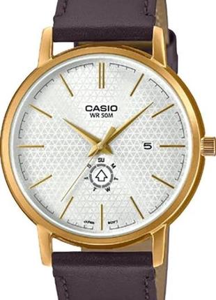 Мужские часы casio mtp-b125gl-7avdf, золотой с коричневым/белым