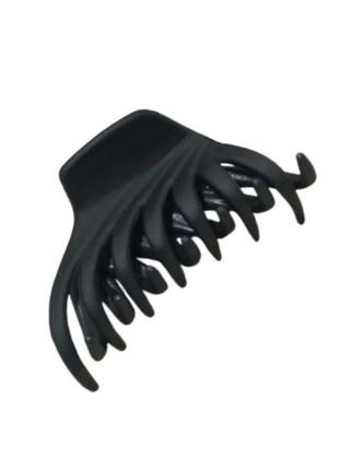 Шпилька-краб для волосся fashion jewelry чорний пластик довжина 6 см