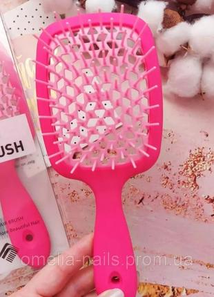 Щітка гребінь масажна для волосся малина матовий cecilia superb hair brush3 фото