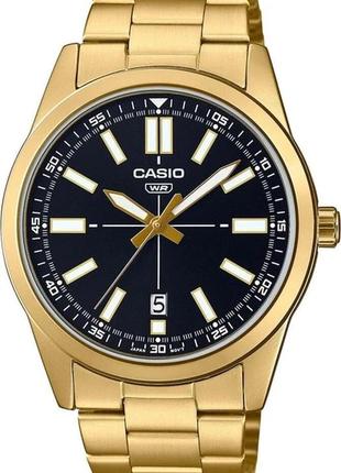 Мужские часы casio mtp-vd02g-1eudf, черный с золотым