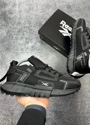 Новинка мужские кроссовки reebok zig kinetica edge black/white (стили черные)