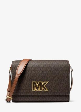 Жіноча сумка michael michael kors mimi medium logo messenger bag (35t2g8im2b) brown