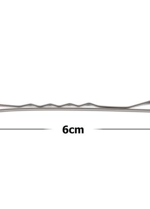 Набір 12 шт шпилька невидимка для волосся срібляста sinuoni  довжина 6 см3 фото