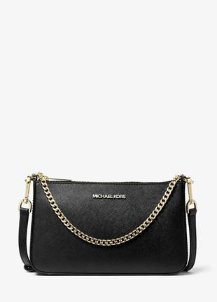 Женская сумка michael michael kors jet set medium saffiano leather crossbody bag (35s0gtvu6l) черная