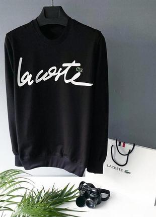 Черный свитшот lacoste с принтом