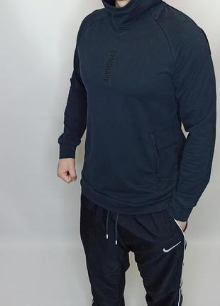 Кофта спортивная худи мужское графитового цвета gymshark размер - м