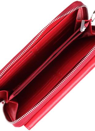 Симпатичний гаманець-клатч із ручкою для носіння в руці з натуральної шкіри st leather 22530 червоний4 фото