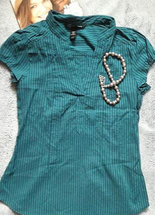 Красивая освежающая блуза с воротничком стойкой, рубашка h&amp;m3 фото