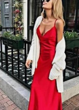 Жіноче плаття комбінація з шовку на бретельках