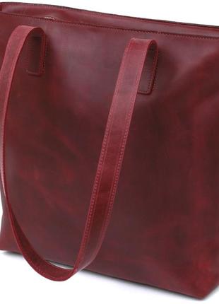 Вінтажна жіноча сумка-шопер shvigel 16350 бордовий