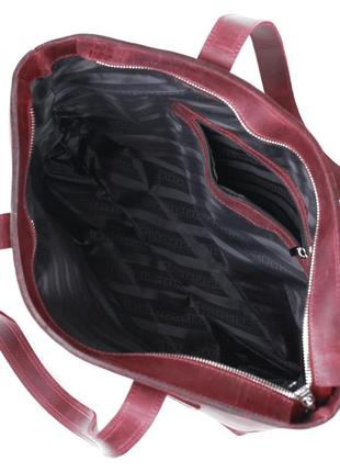 Винтажная женская сумка-шоппер shvigel 16350 бордовый4 фото
